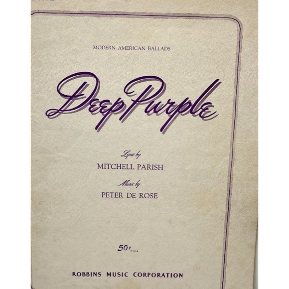 Deep Purple Vintage Piano Sheet Music 1939 Mitchell Parish Peter De Rose - Picture 6 of 6